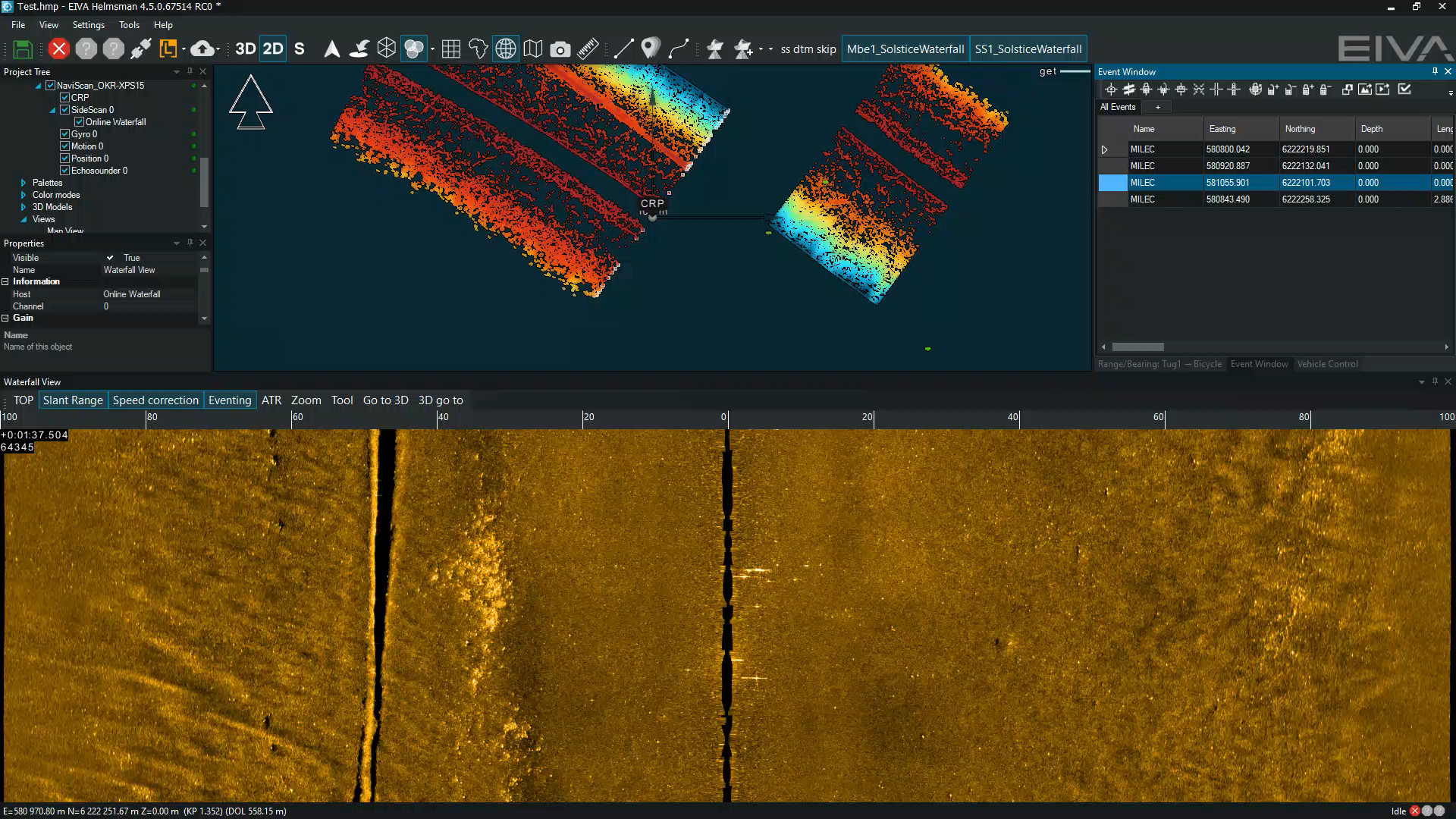 SSS sidescan sonar eventing tool